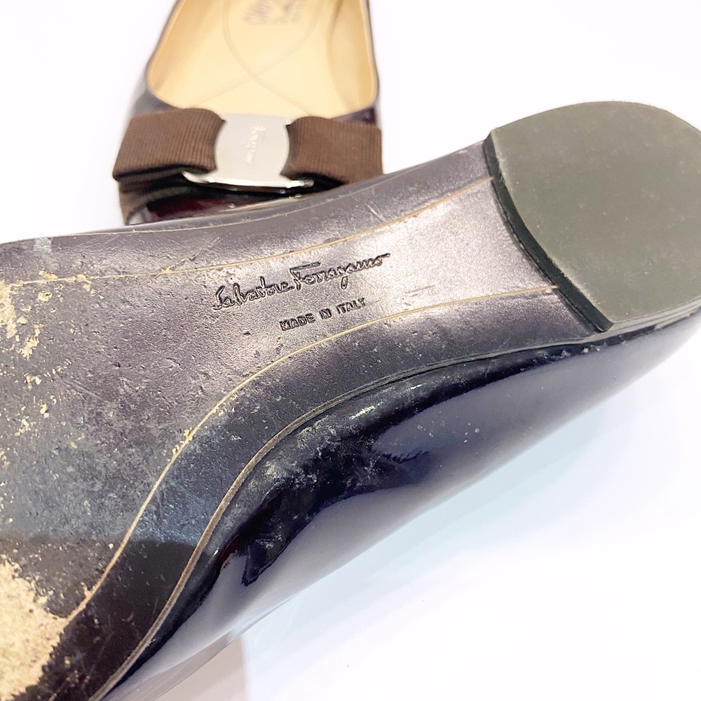 Ferragamo Brown Patent Leather Flats - Picture 12 of 12